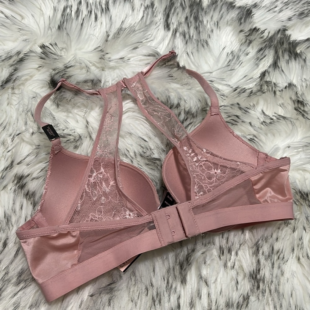 NWT Victoria’s Secret Very Sexy Push Up Racer Back Nude Lace Bra 32B - Picture 3 of 8